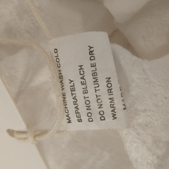 Cottagecore Romantic Feminine White Cotton Blouse Wide Peter Pan Collar NWT - Picture 7 of 10